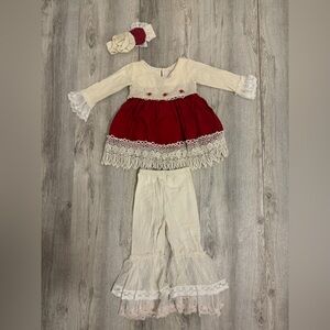 Haute Baby Frilly Frocks 18 month girls outfit with matching headband